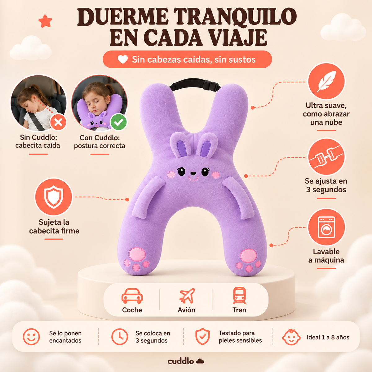 Cuddlo — La almohada que abraza en cada viaje