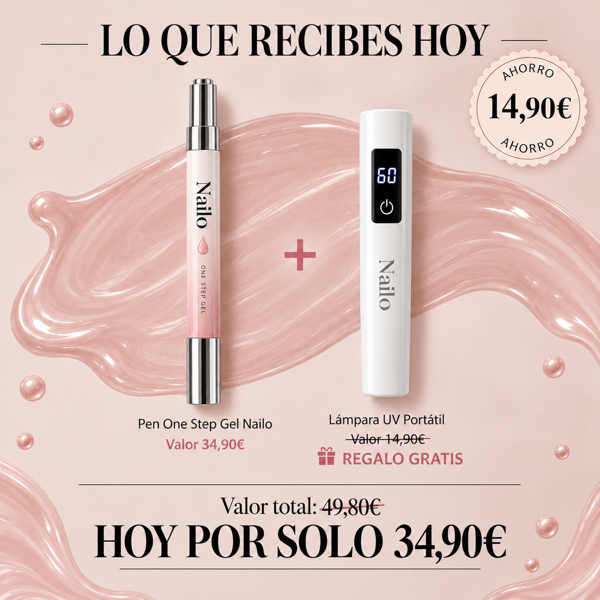 Nailo™ Pen Gel 3-en-1 con Luz UV